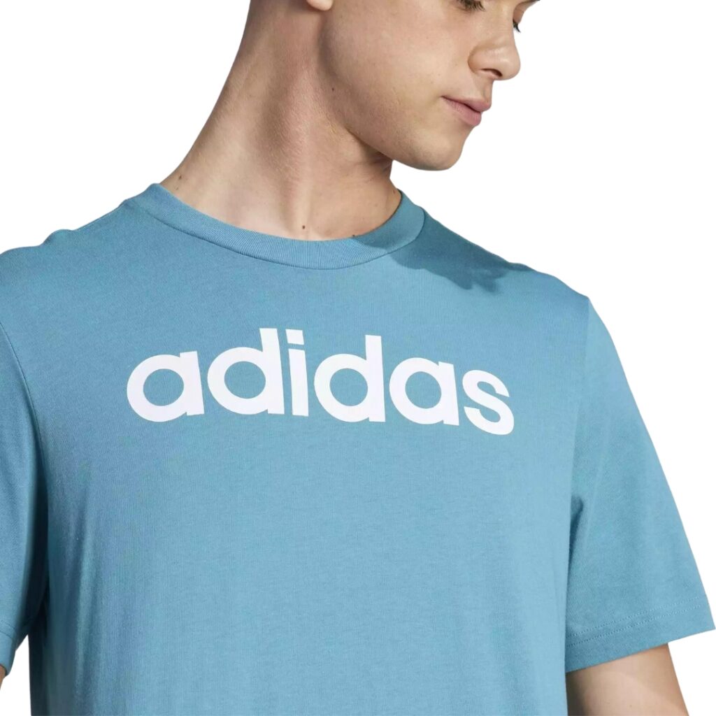 Adidas T-shirt Essentials Linear Logo – Turquoise - immagine 3