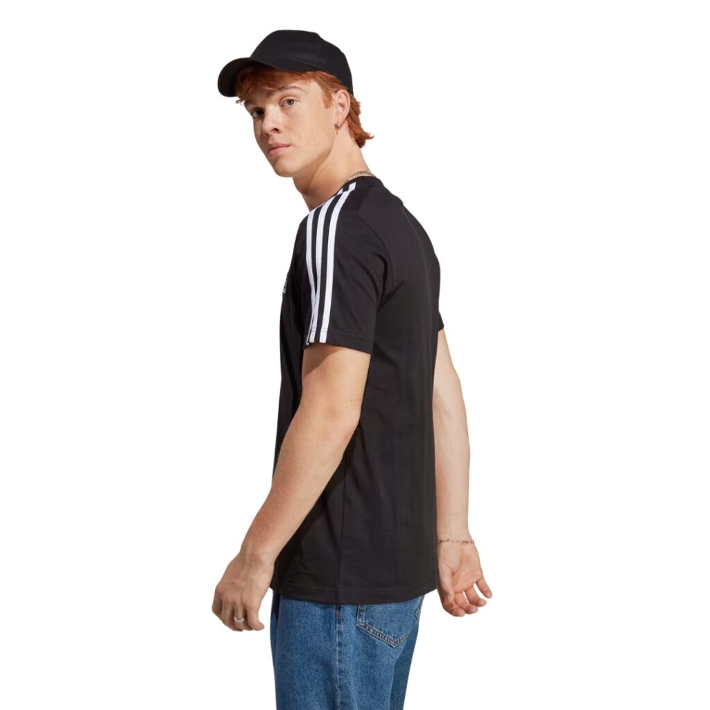 Adidas T-Shirt Essentials 3-Stripes - Black/White - immagine 2