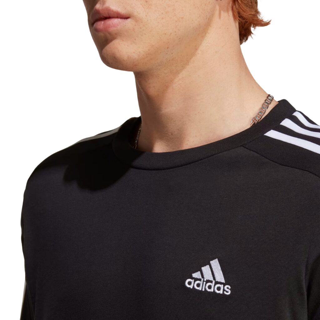 Adidas T-Shirt Essentials 3-Stripes - Black/White - immagine 3