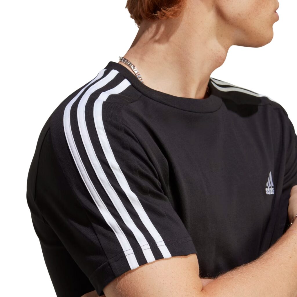Adidas T-Shirt Essentials 3-Stripes - Black/White - immagine 4