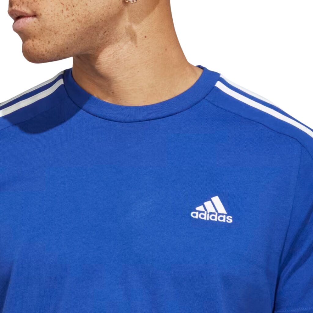 Adidas T-Shirt Essentials 3-Stripes - Semi Lucid Blue/White - immagine 2