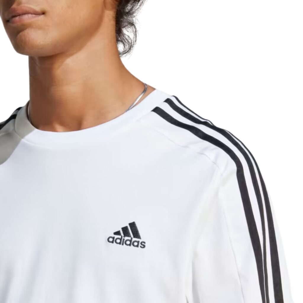 Adidas T-Shirt Essentials 3-Stripes - White/Black - immagine 2