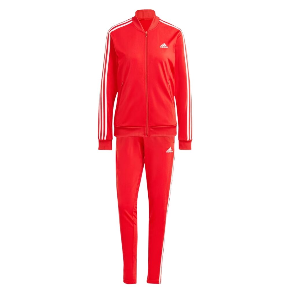 Adidas Tuta Essentials 3-Stripes - Red/White - immagine 4