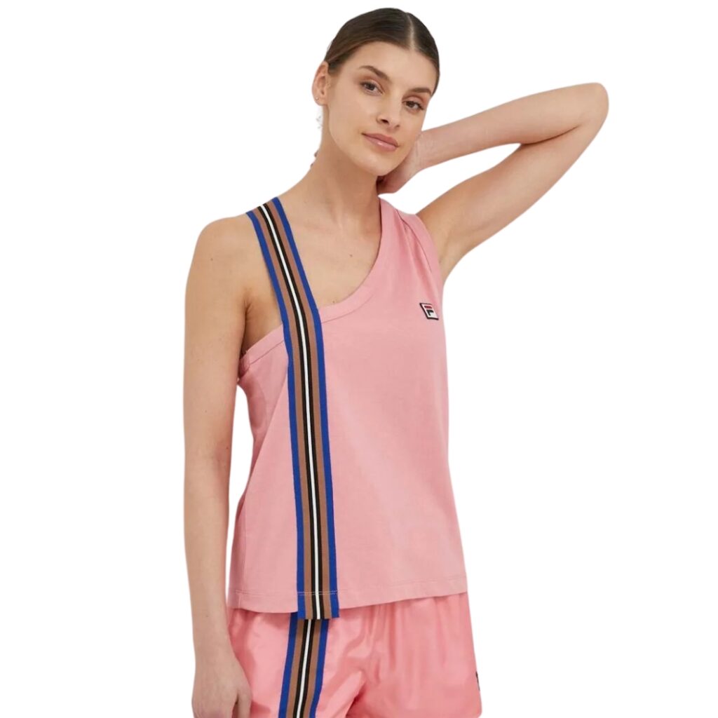 Fila Canotta Asimmetrica con Nastro - Pink