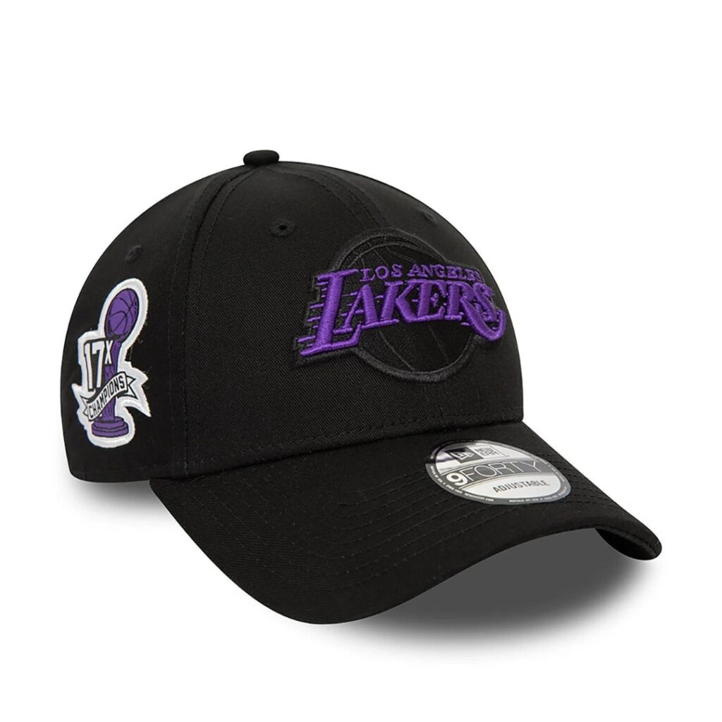 New Era Cappello LA Lakers Side Patch - Black/Purple - immagine 3