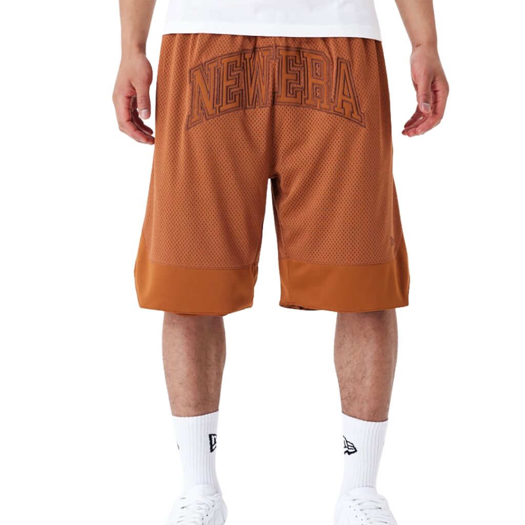 New Era Pantaloncini in Rete Arch Logo - Brown