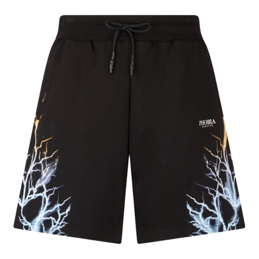 Phobia Shorts Bicolor Lightning Print - Black/Blue/Yellow - immagine 3