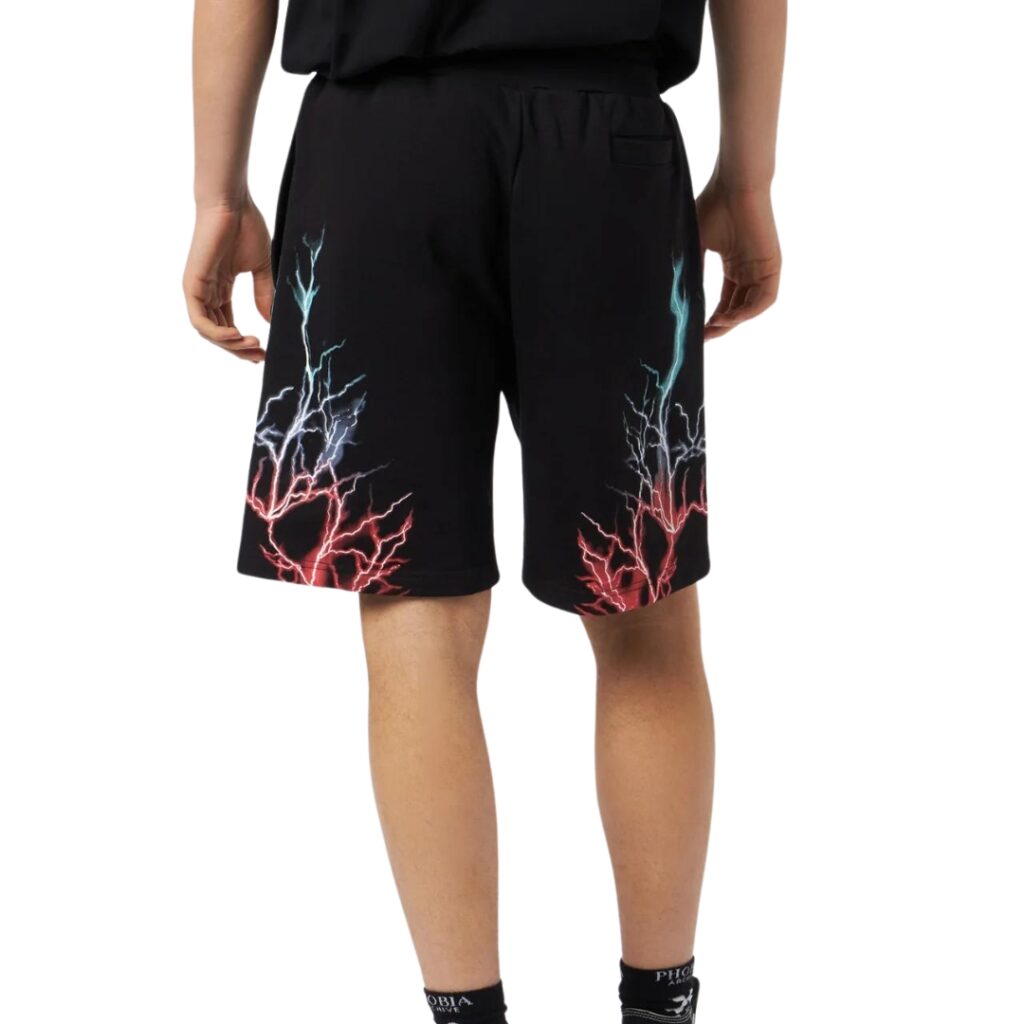 Phobia Shorts Bicolor Lightning Print - Black/Red/Blue - immagine 2