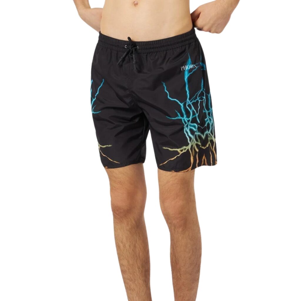 Phobia Swimwear Bicolor Lightning Print - Black/Blue/Yellow