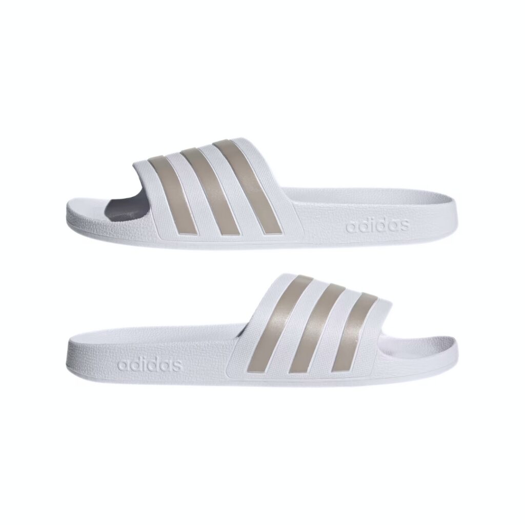 Adidas Adilette Aqua - White/Platinum Metallic