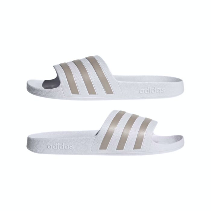 Adidas Adilette Aqua - White/Platinum Metallic