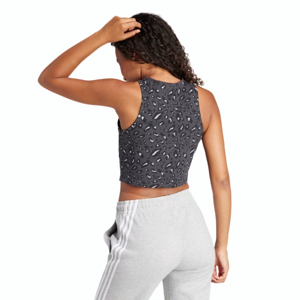 Adidas Canotta Essentials Animal – Print Crop - Grey/Carbon/Black - immagine 2