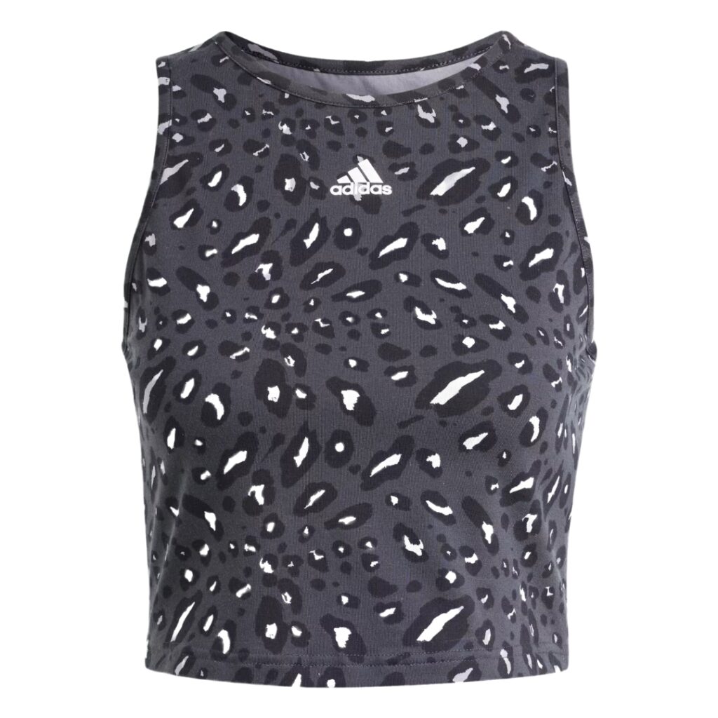 Adidas Canotta Essentials Animal – Print Crop - Grey/Carbon/Black - immagine 5