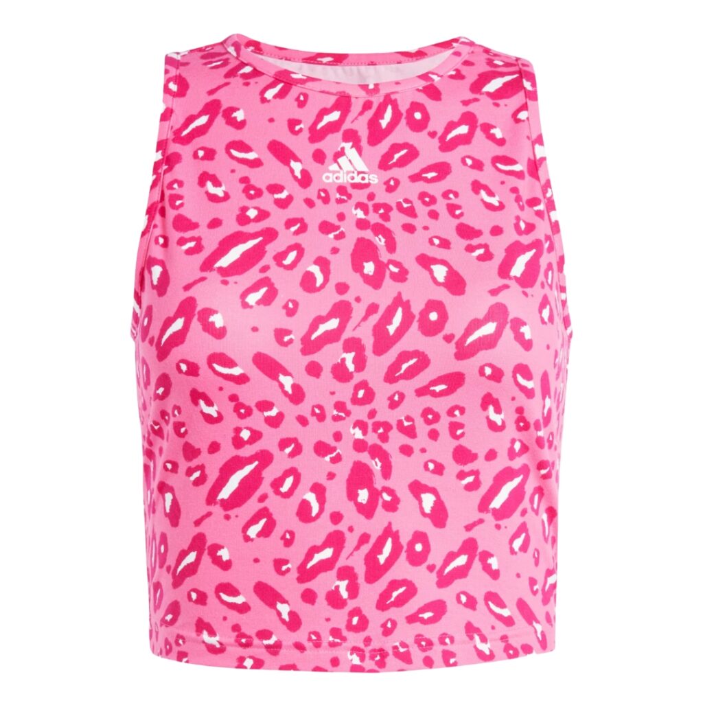 Adidas Canotta Essentials Animal – Print Crop - Pink/White - immagine 5