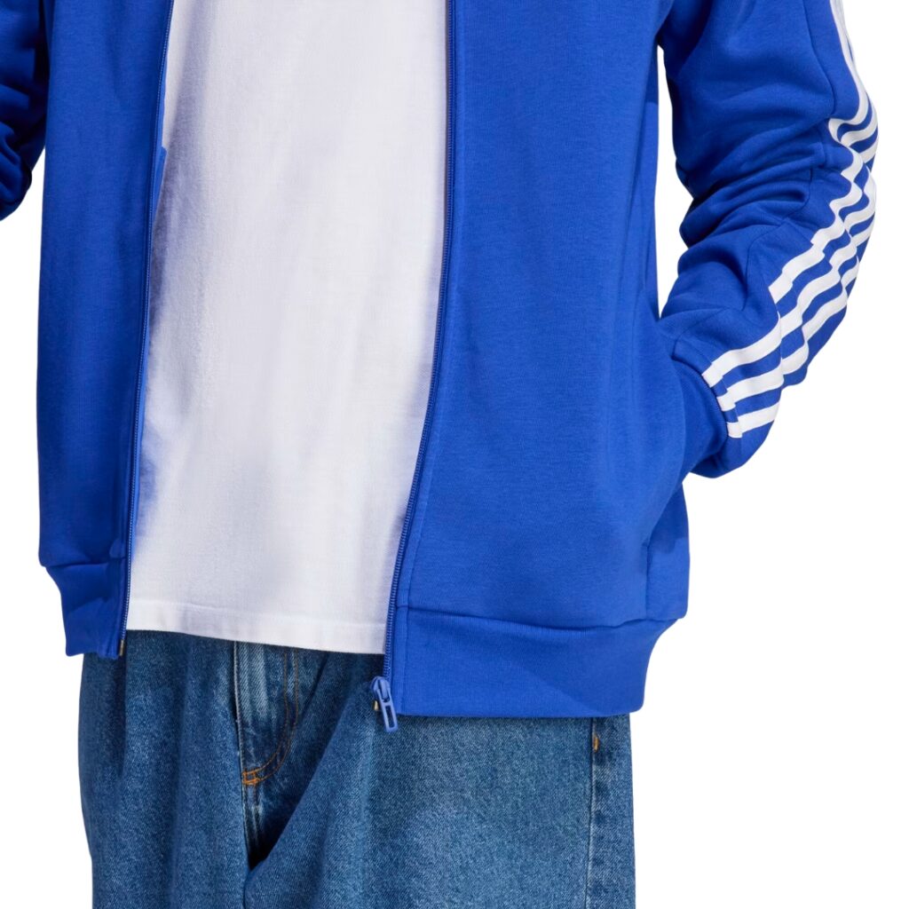 Adidas Felpa Con Cappuccio 3-Stripes Full-Zip - Semi Lucid Blue - immagine 3