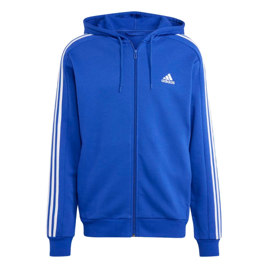 Adidas Felpa Con Cappuccio 3-Stripes Full-Zip - Semi Lucid Blue - immagine 5