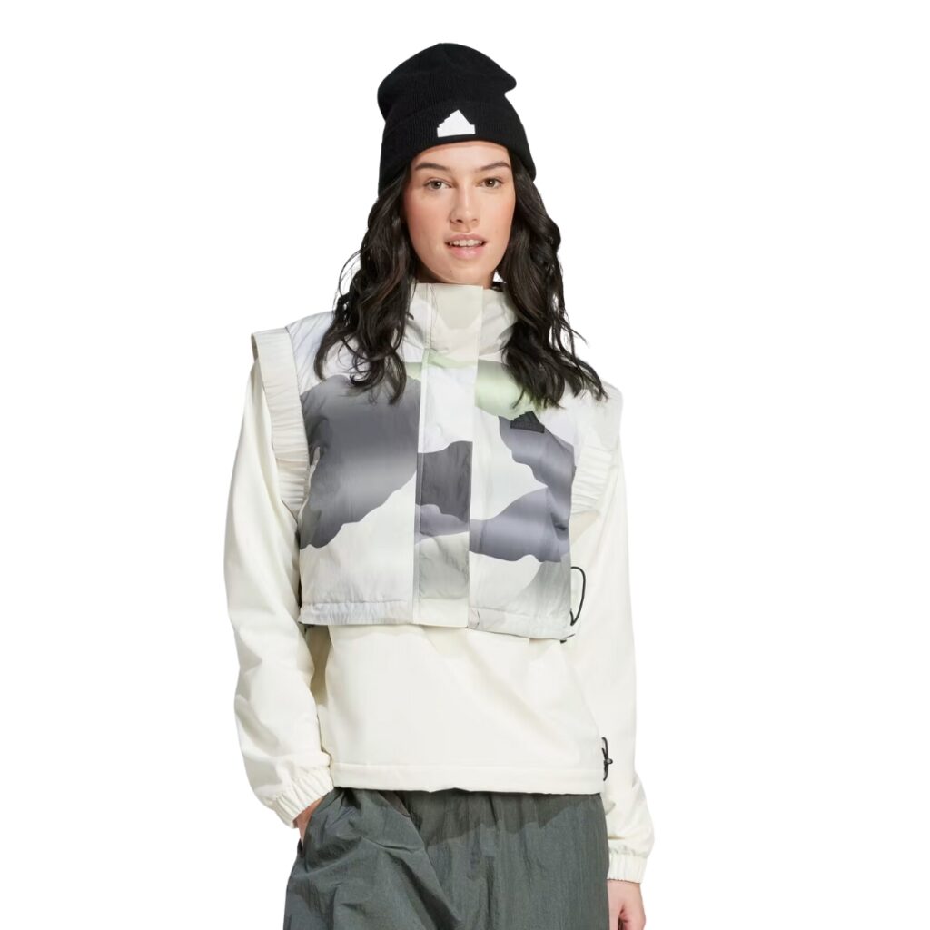 Adidas Giacca Senza Maniche City Escape Camo Print Crop - Legend Ivy/Carbon