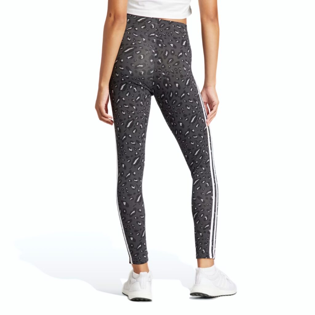 Adidas Leggings 3-Stripes Con Stampa Animalier - Grey/Carbon/Black - immagine 2