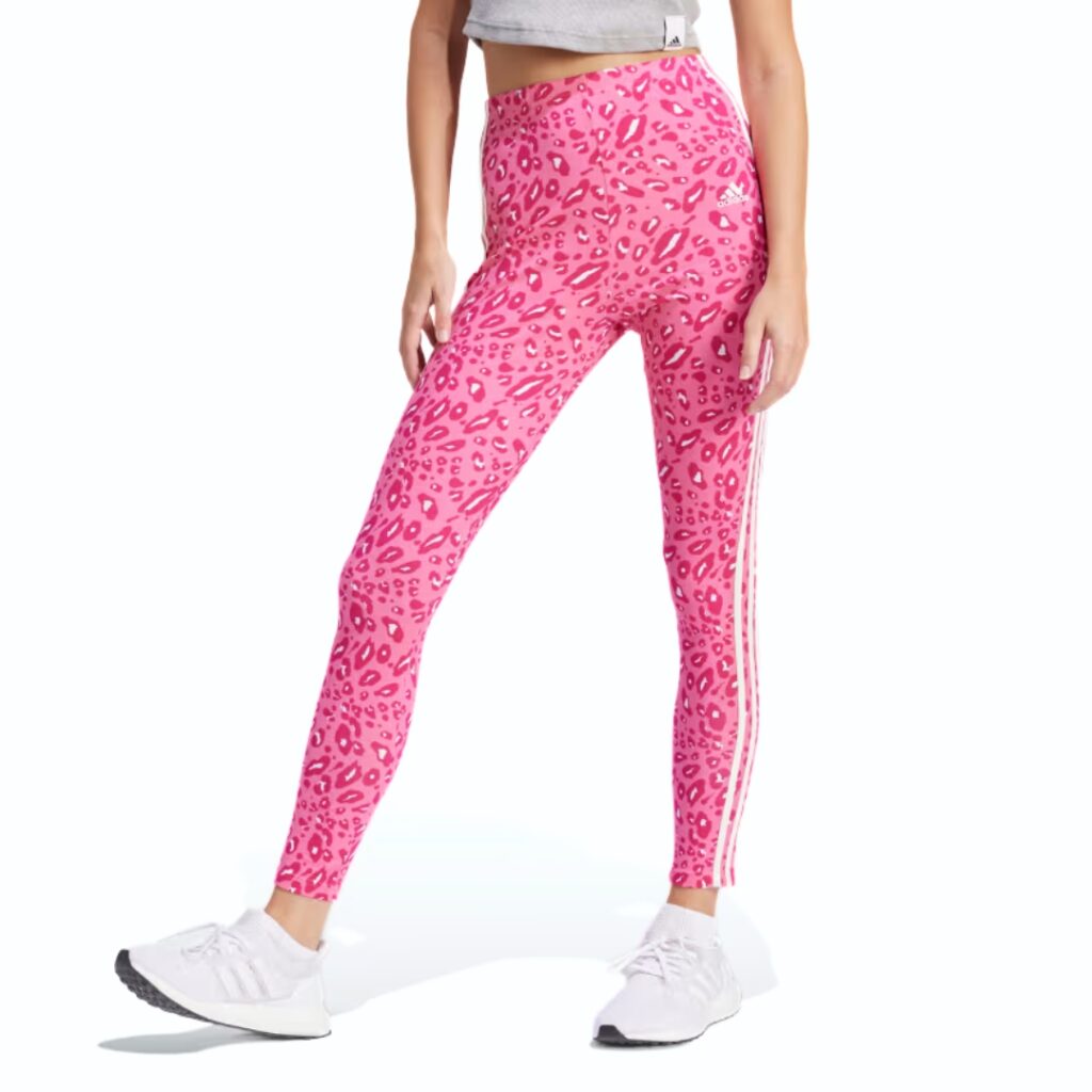 Adidas Leggings 3-Stripes Con Stampa Animalier -Pink/White