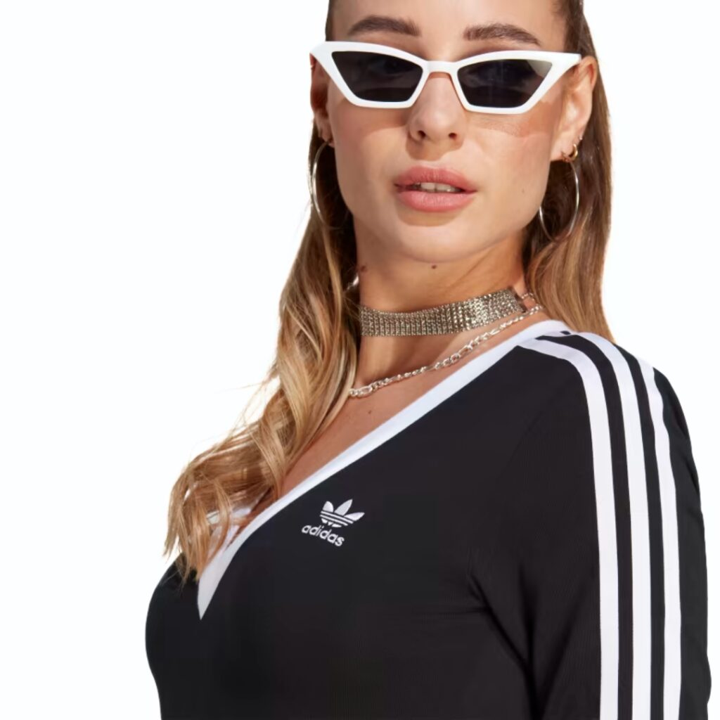 Adidas Maxi Vestito Adicolor 3-Stripes - Black/White - immagine 3