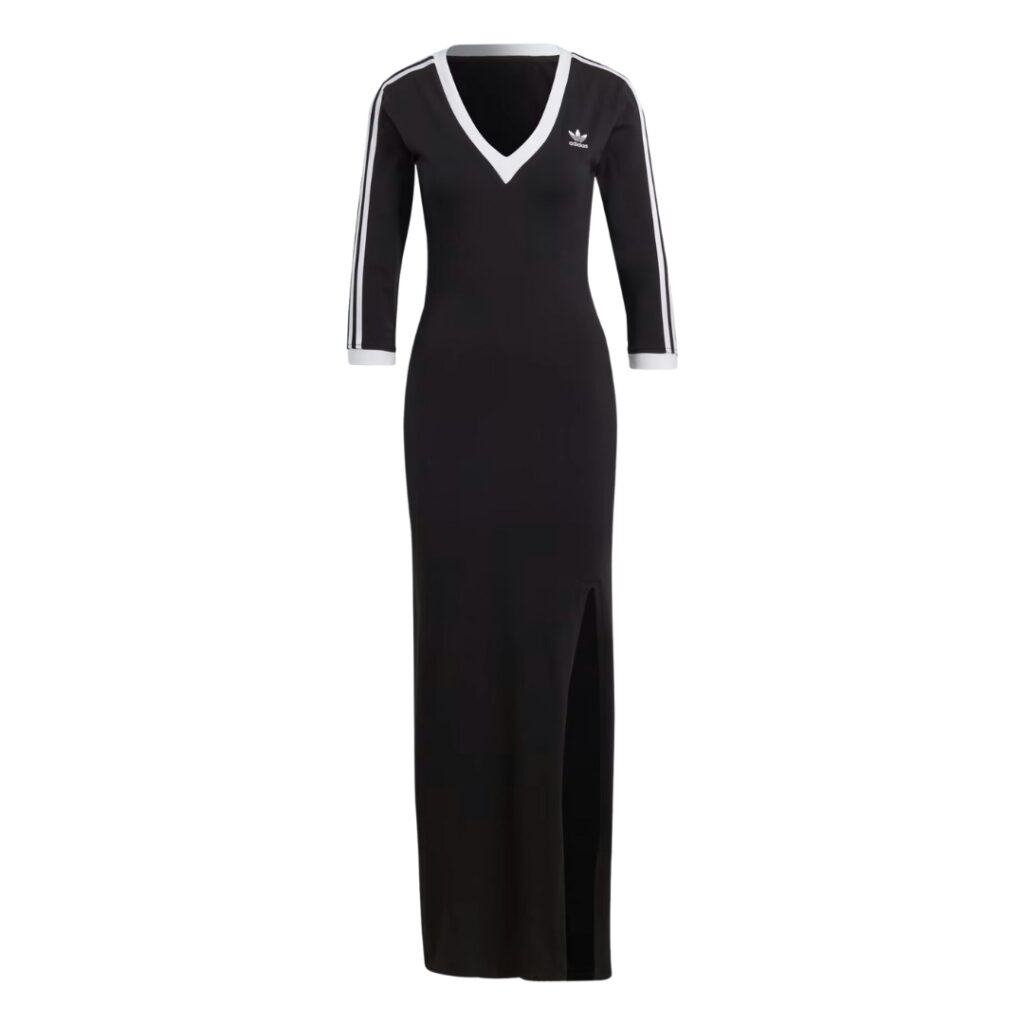 Adidas Maxi Vestito Adicolor 3-Stripes - Black/White - immagine 5