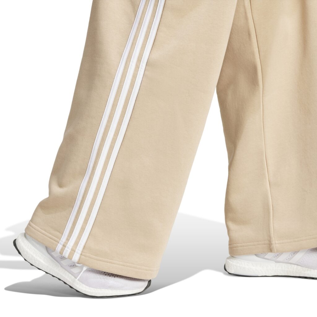 Adidas Pantaloni Wide Leg 3-Stripes - Beige/White - immagine 4