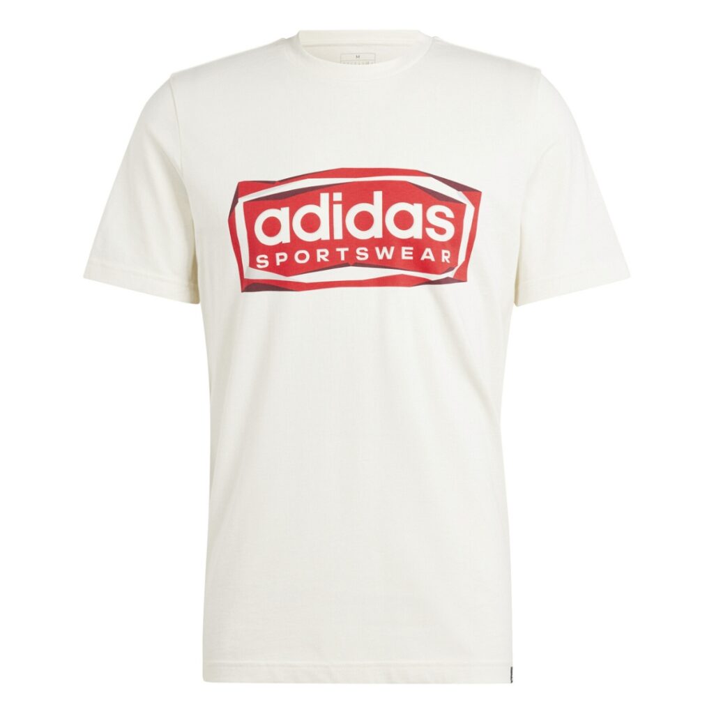 Adidas T-Shirt Folded Sportswear - Off White/Red - immagine 5