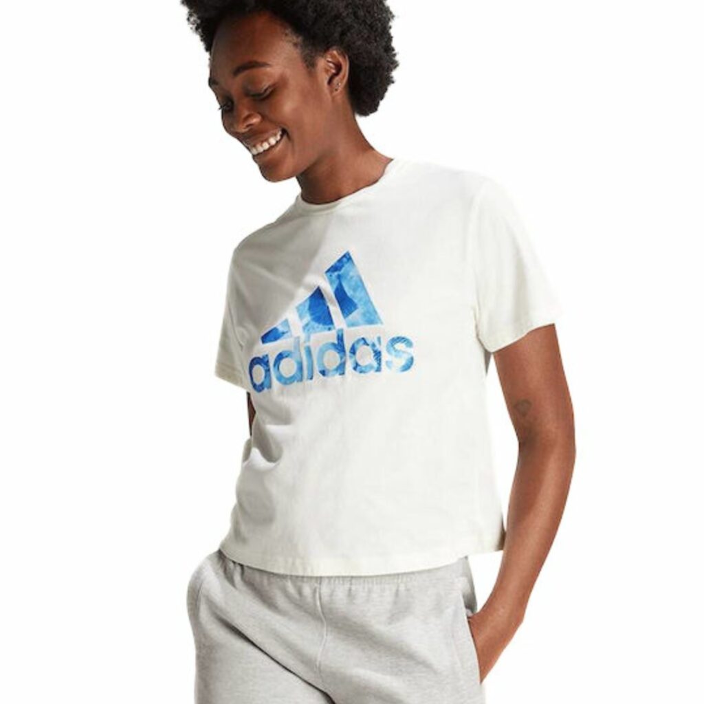 Adidas T-shirt Big Logo Floreale - White
