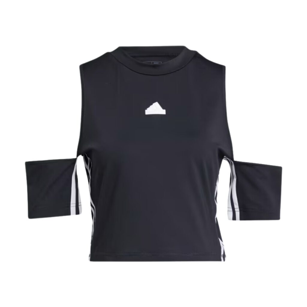 Adidas Top Crop Da Ballo - Black/White - immagine 5