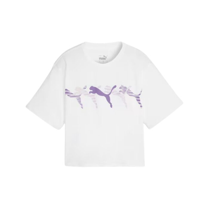 Puma ESS+ LOGO LAB T-Shirt - White/Purple