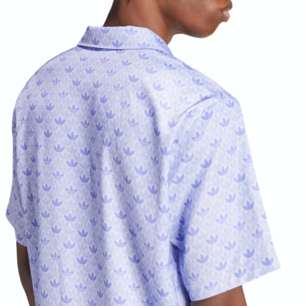 Adidas Camicia In Satin Monogram - Violet Tone - immagine 3