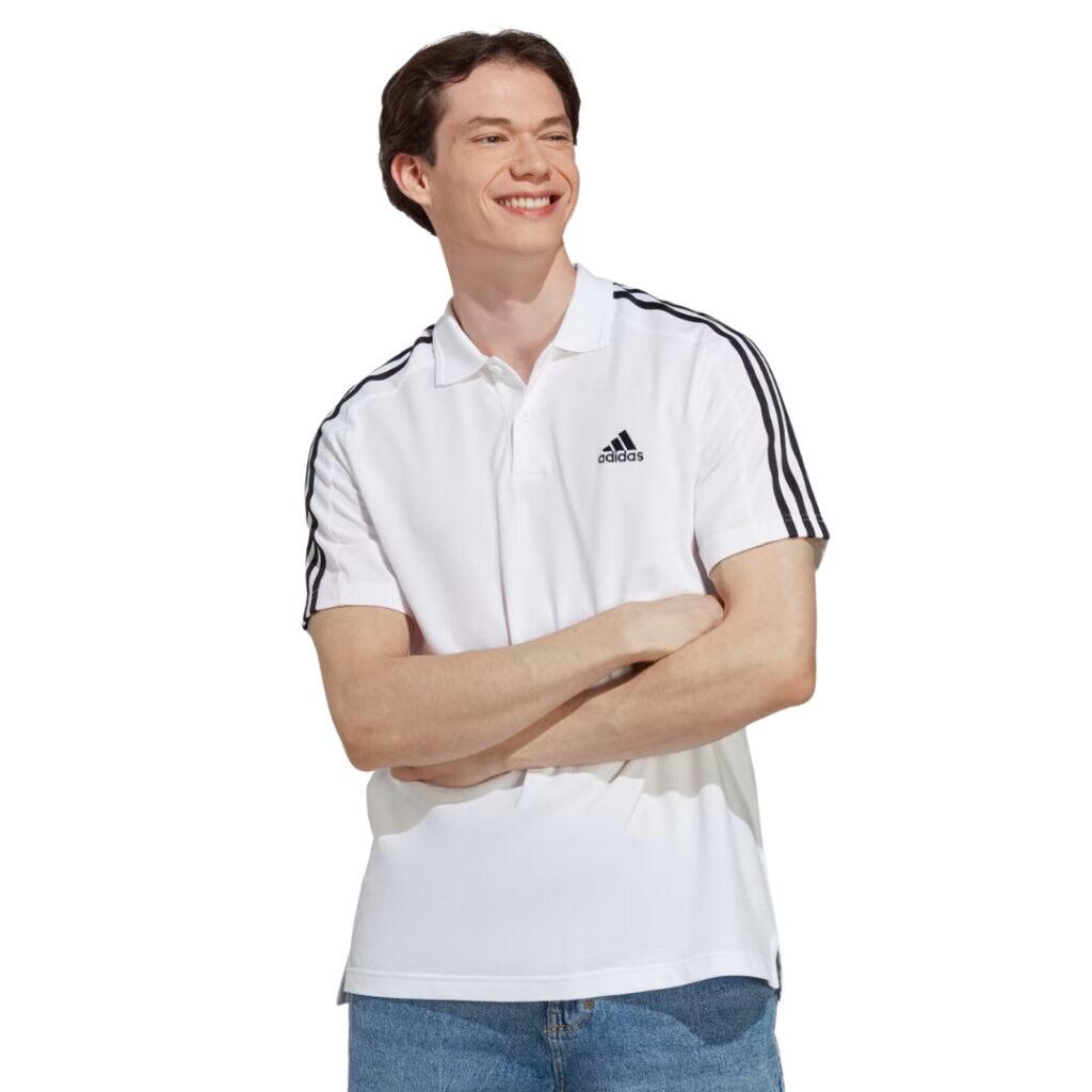 Adidas Polo 3-Stripes In Picqué - White/Black