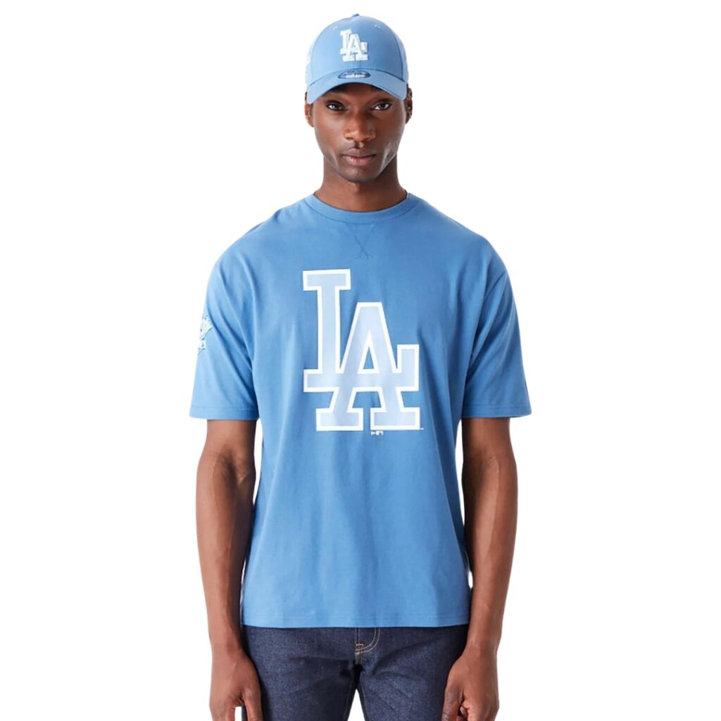 New Era T-Shirt Oversize LA Dodgers World Series - Light Blue