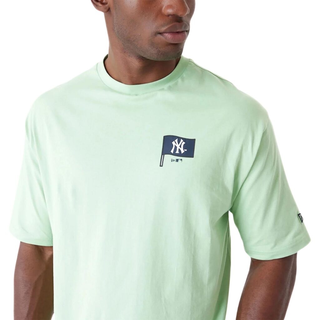 New Era T-Shirt Oversize New York Yankees Con Grafica Hamburger - Green - immagine 4