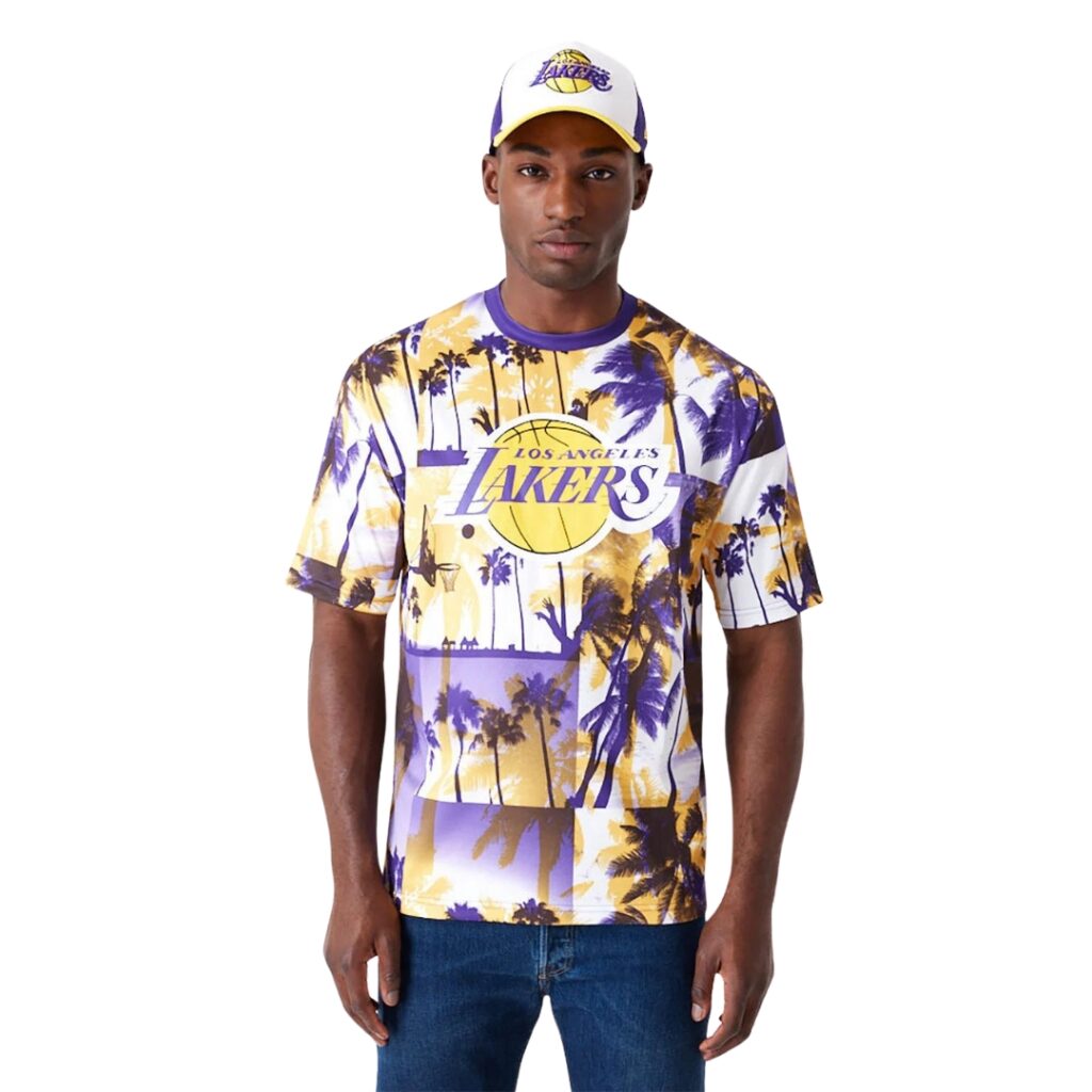 New Era T-shirt Lakers Palm Tree - Yellow