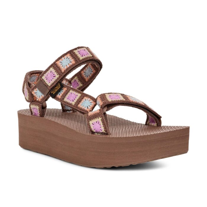 Teva Sandalo Flatform Universal Crochet - Brown