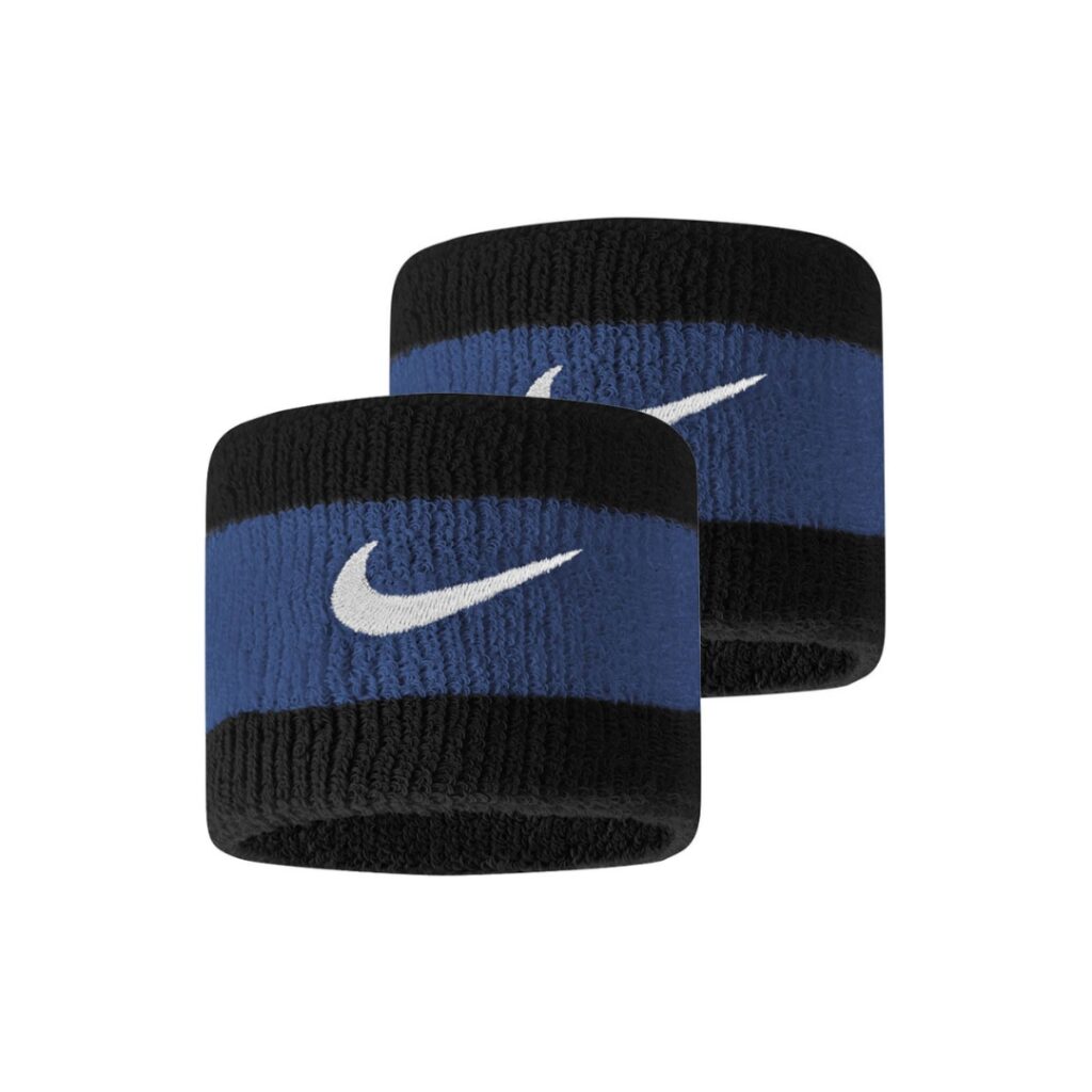 Nike Swoosh Wristbands – Black/Star Blue