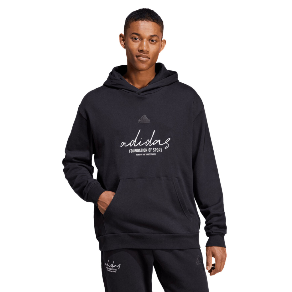 Adidas Brand Love Felpa Con Cappuccio - Black