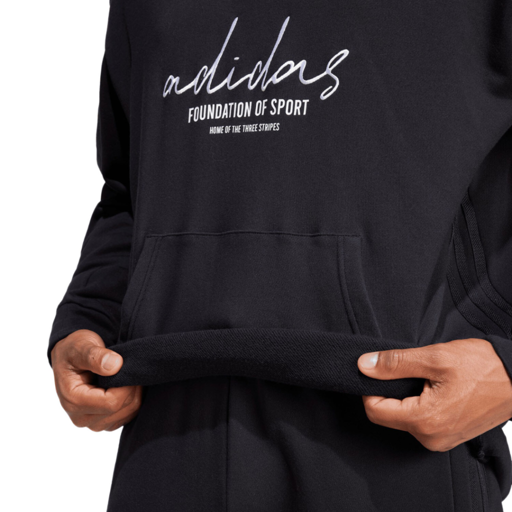 Adidas Brand Love Felpa Con Cappuccio - Black - immagine 2