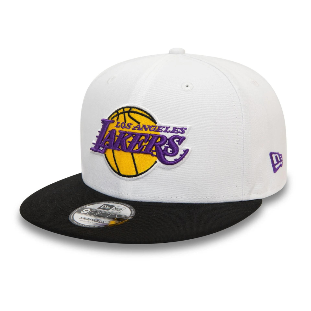 New Era Cappello LA Lakers White Crown Patch - White/Black
