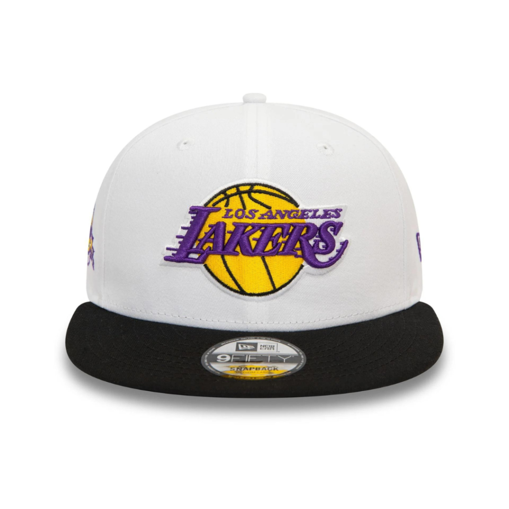 New Era Cappello LA Lakers White Crown Patch - White/Black - immagine 3