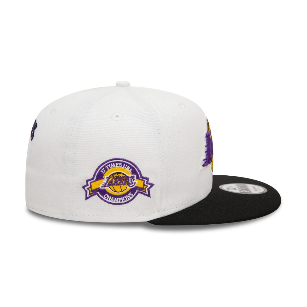 New Era Cappello LA Lakers White Crown Patch - White/Black - immagine 2