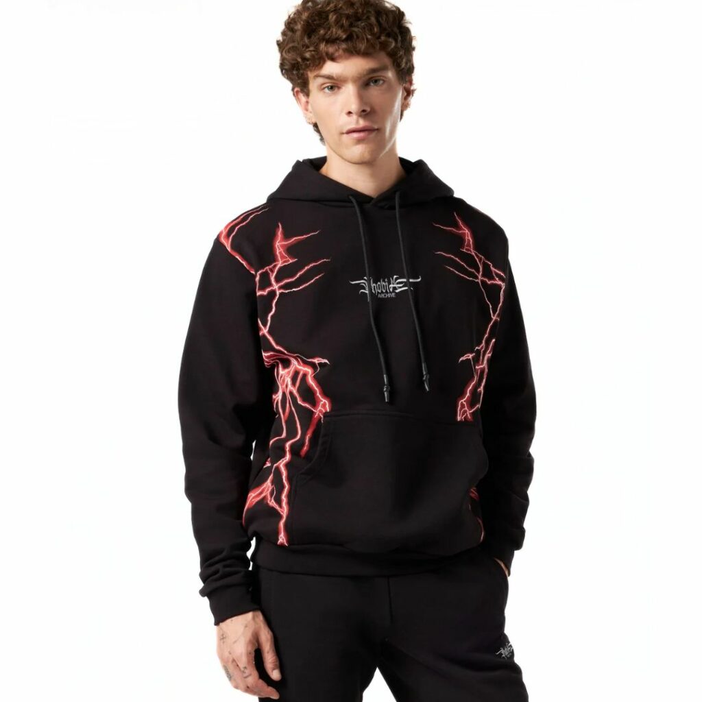 Phobia Felpa Con Cappuccio Lightning - Black/Red