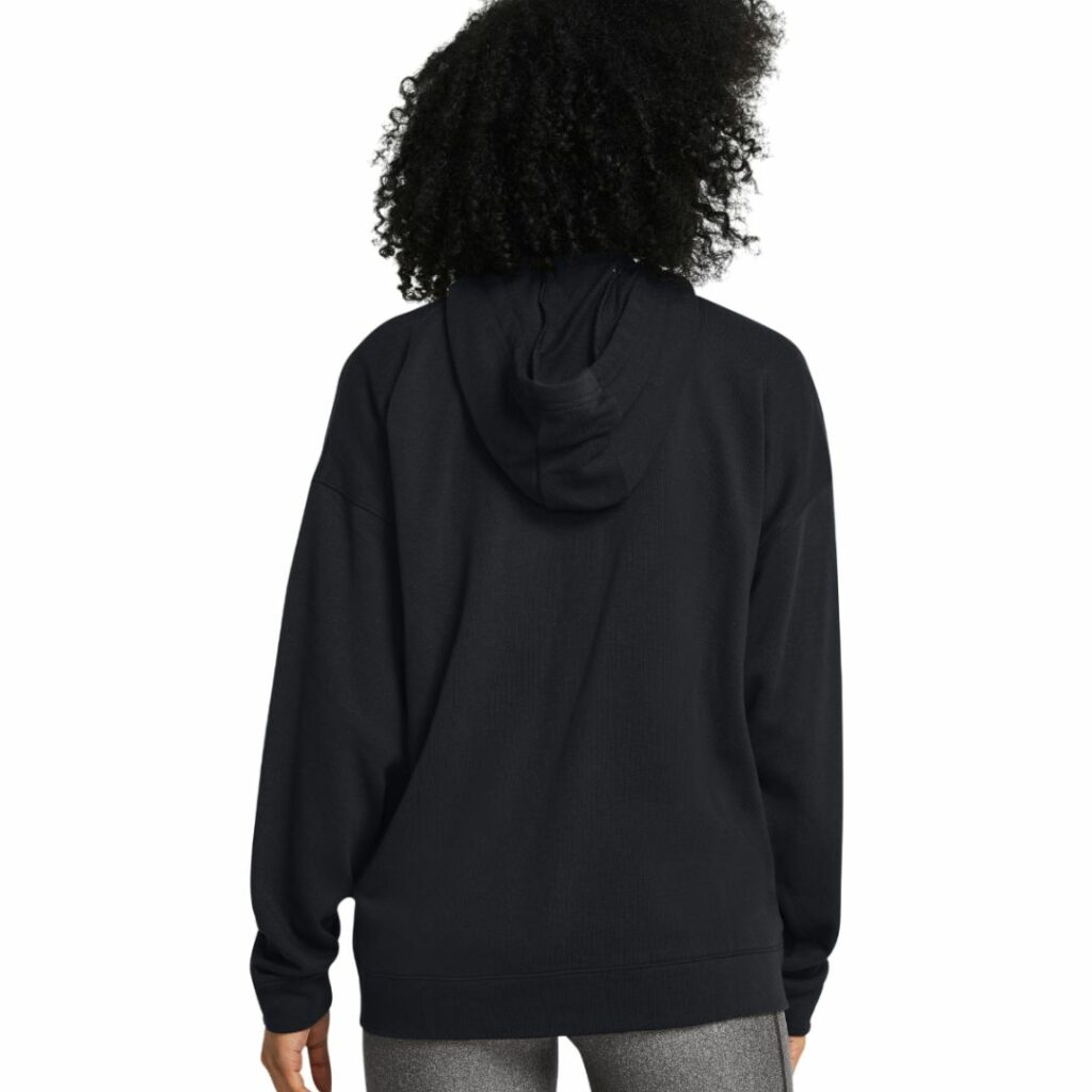 Under Armour Felpa Con Zip e Cappuccio Oversized - Black/White - immagine 2
