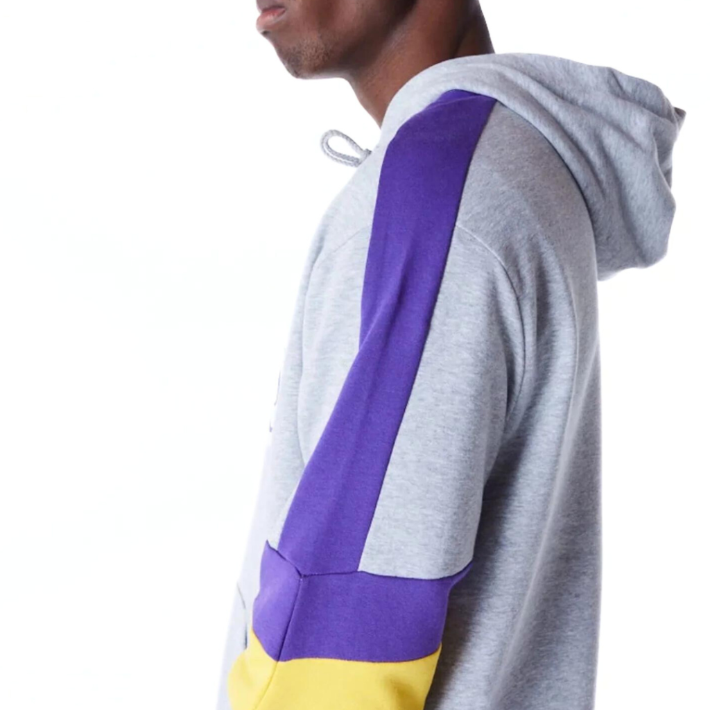 New Era Felpa LA Lakers Colour Block - Grey/Ice - immagine 5