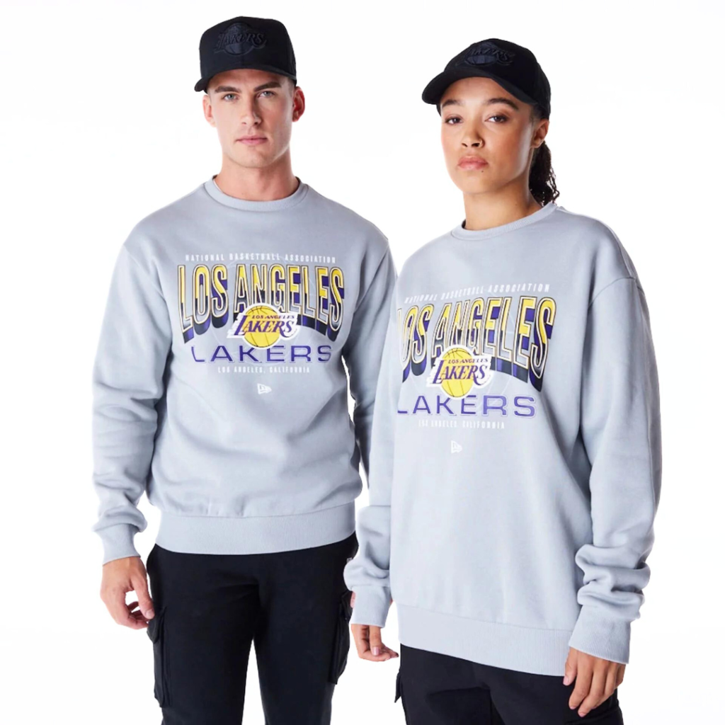 New Era Felpa LA Lakers NBA Tech - Grey - Big Logo
