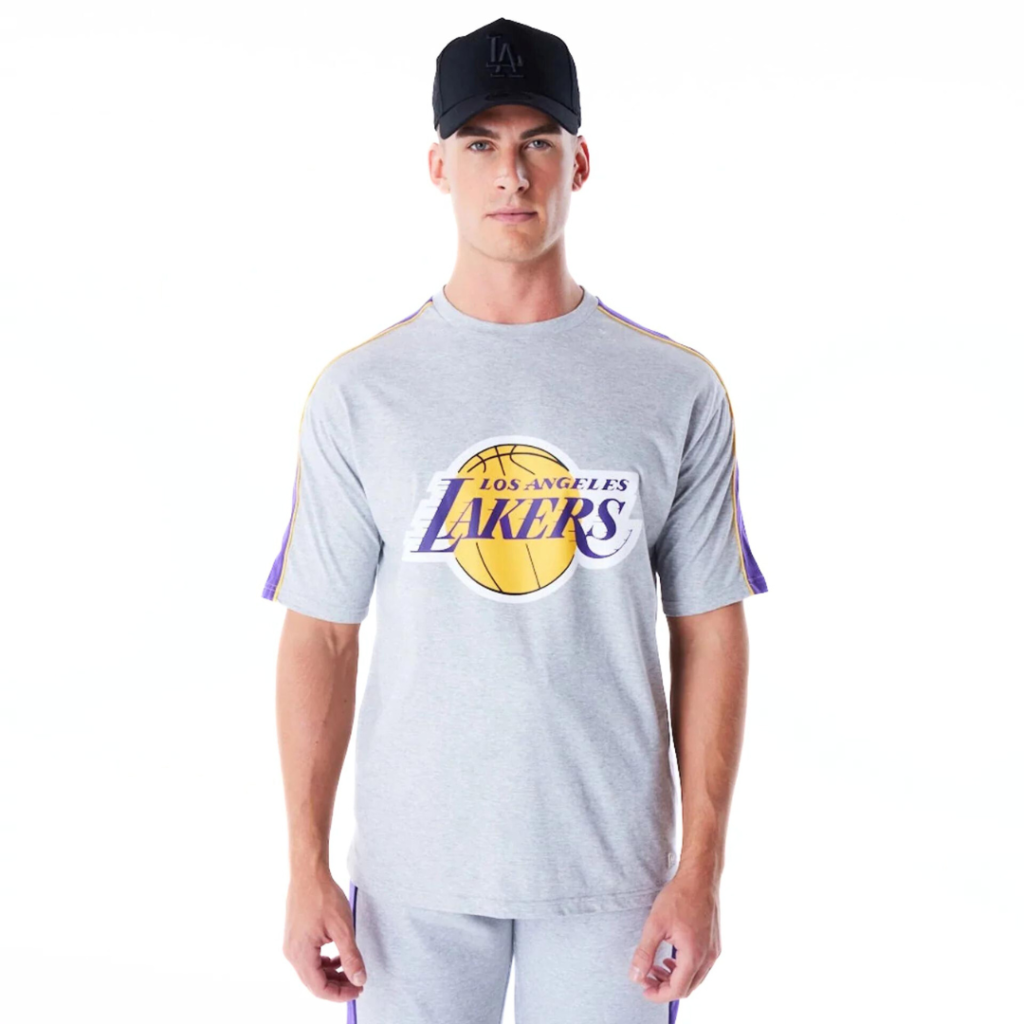 New Era T-Shirt Oversize LA Lakers NBA Panel - Ice/Grey