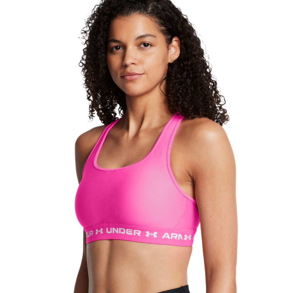 Under Armour Reggiseno Sportivo Mid Crossback - Rebel Pink/White