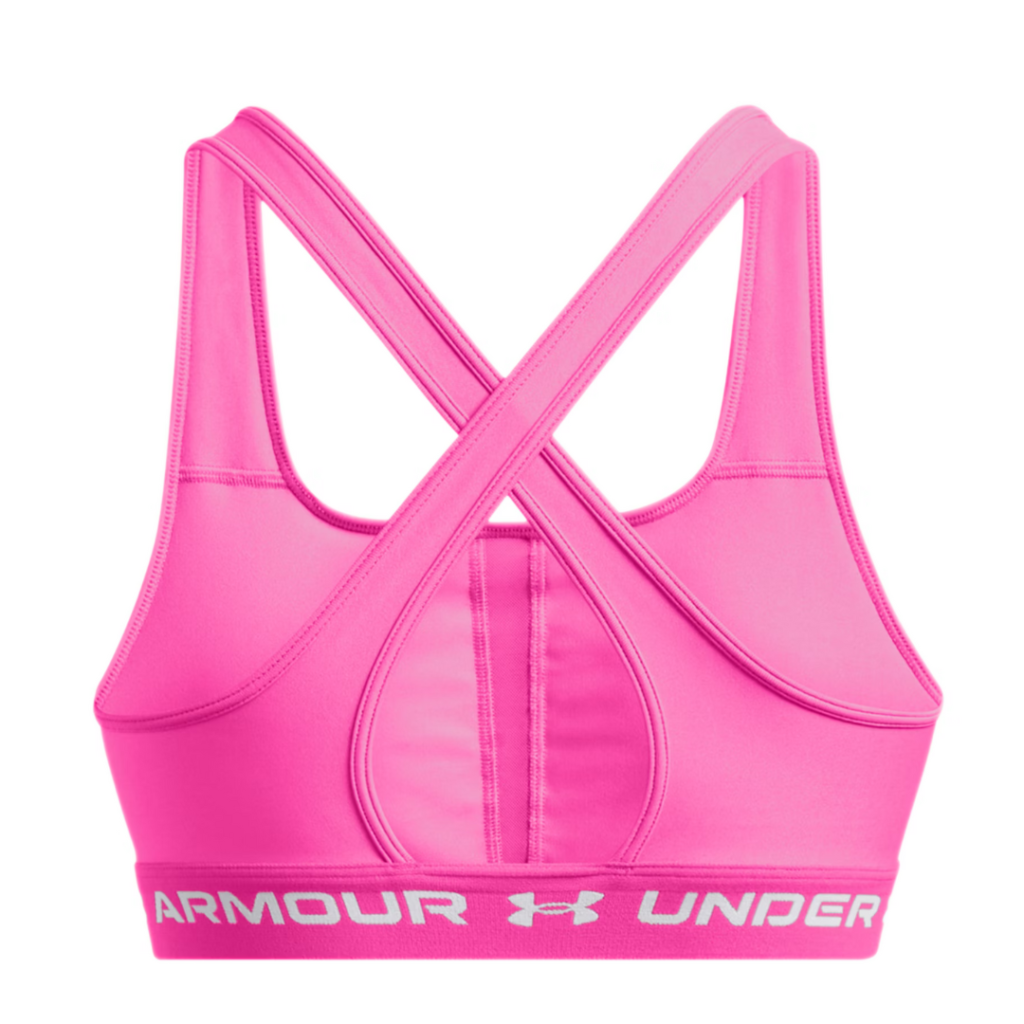 Under Armour Reggiseno Sportivo Mid Crossback - Rebel Pink/White - immagine 5