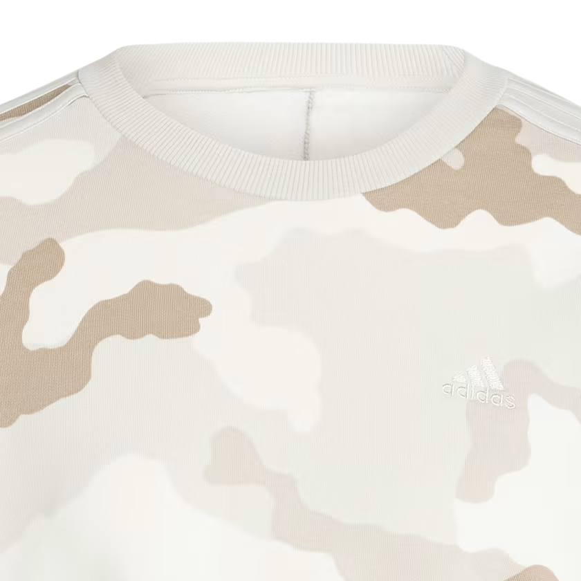 Adidas Felpa Essentials 3-Stripes Camo -  Aluminium/Beige - immagine 4